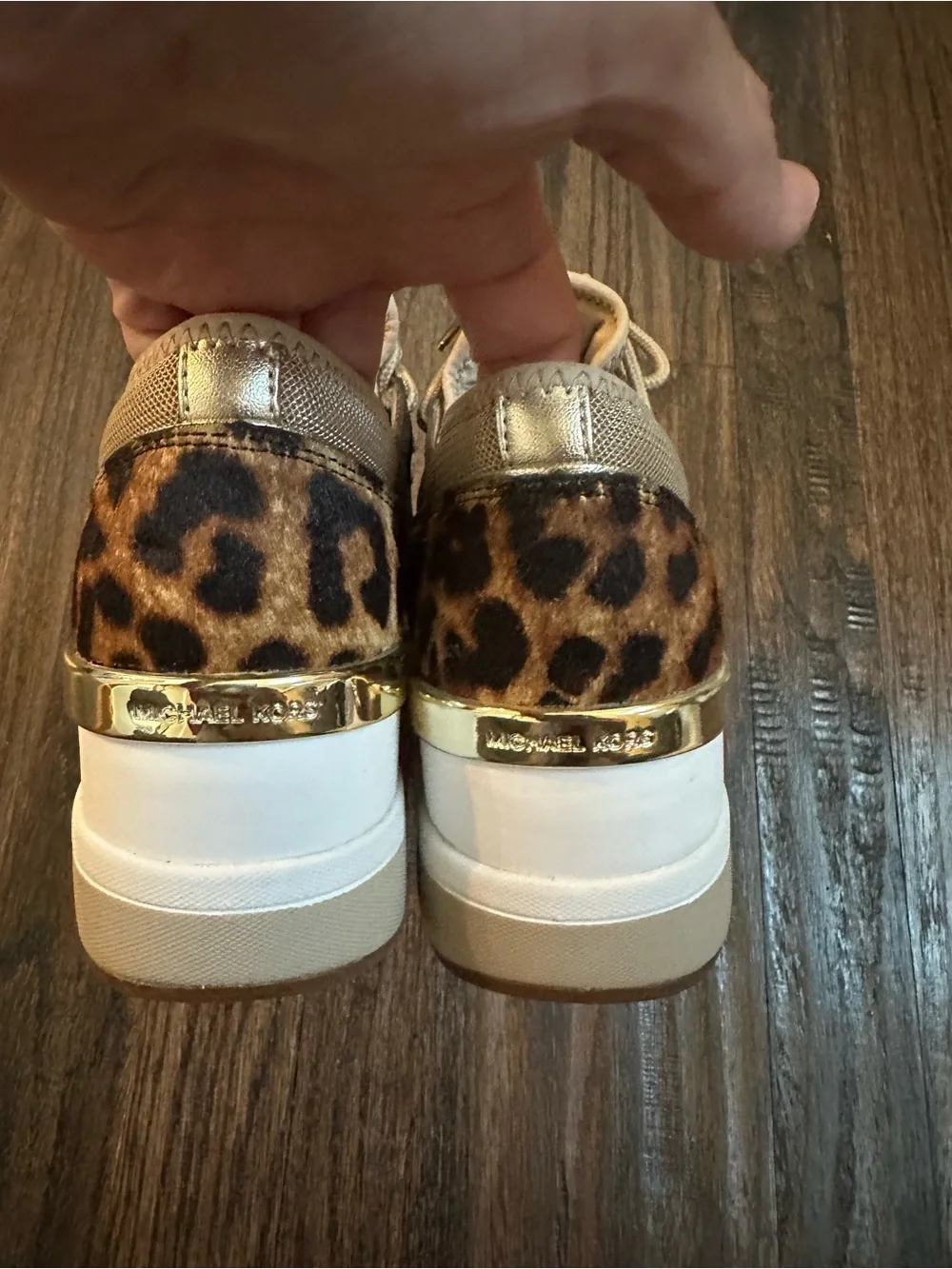 NWOB Michael by Michael Kors Tan & Leopard-Accent Sneakers